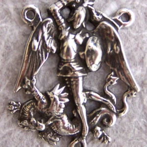St Michael Dragon Medal, Rosary Center 1 1/8" - SSCE1197CENTER