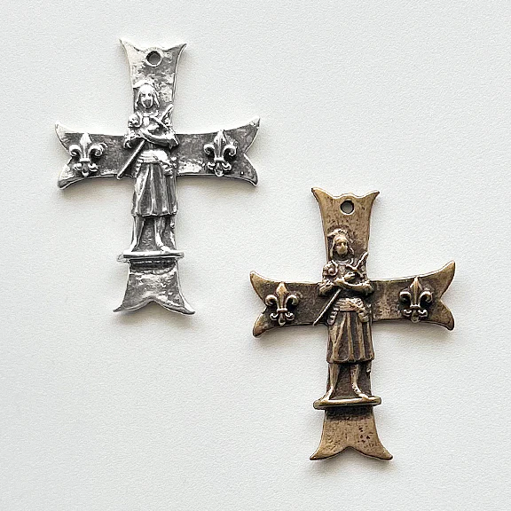 Joan of Arc Cross with Fleur de Lis 2" - SSCR1332