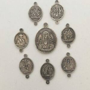 Seven Sorrows Chaplet, 8 pcs.- Medal and 7 Links Set Set 1488