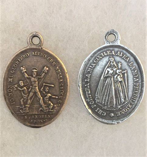 St. Andrew / Mary With Infant Jesus Medal 1 1/4" - SSME1517