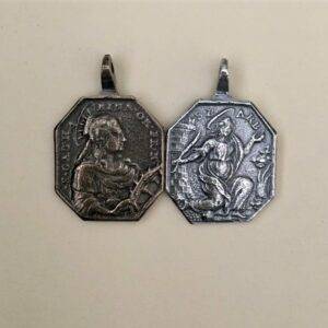 St. Catherine Of Alexandria/St. Barbara, Patroness Of Teachers And Students, French Colonial 2" Medal- SSME1576