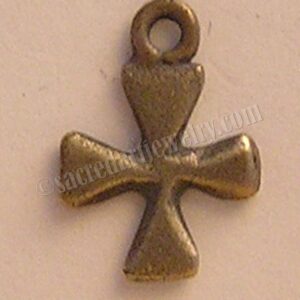 Tiny Templar Cross Necklace Pendant 5/8" - SSCR028