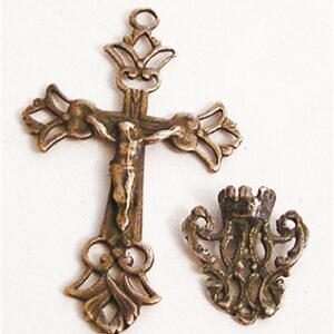 Victorian Crown Rosary Parts, Crucifix and Centerpiece 1062-629 - Sterling Silver