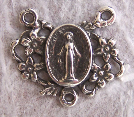 Tiny Miraculous Rosary Center, Connector 1/2" - SSCE1198
