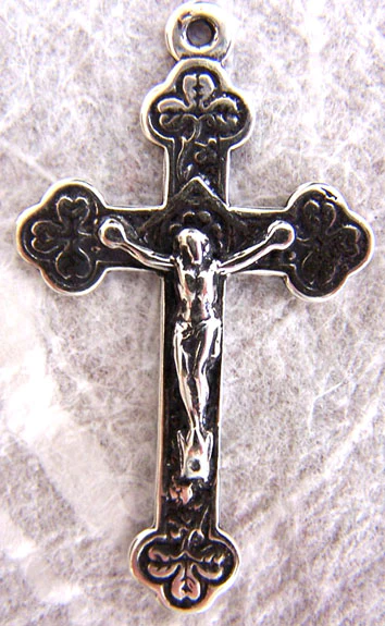Delicate Irish Crucifix 2" - SSCR1199 - Sterling Silver