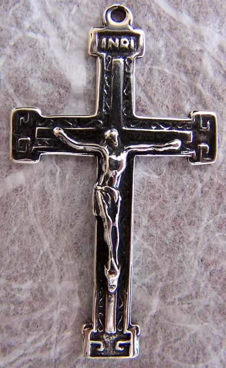 Small Handmade Crucifix 1 1/4" - SSCR1204 - Sterling Silver