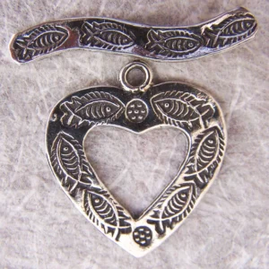 Large Heart Clasp 1 1/4" - SSCL1243