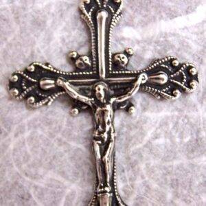 Womens Necklace Crucifix 1 3/4" - SSCR1248 - Sterling Silver