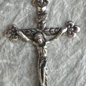 Pretty Crucifix 1 13/16" - SSCR1256 - Sterling Silver