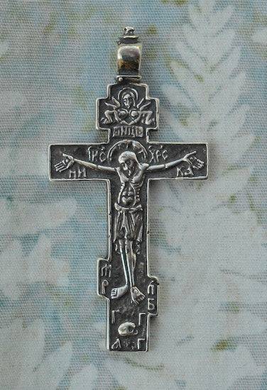 Russian Orthodox Crucifix - Large SSCR1272 - Sterling Silver