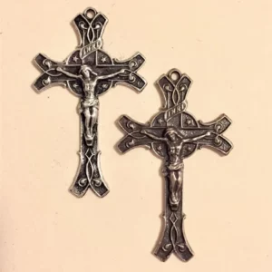 Crucifix with Stars 1 5/8" - Large SSCR1522 - Sterling Silver