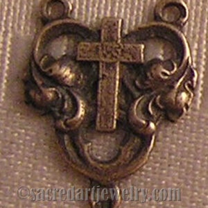 Cross Rosary Center, Connector 5/8" - SSCE236