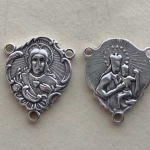 Scapular Rosary Center, Connector 3/4" - SSCE258 - Sterling Silver