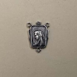 Madonna Rosary Center, Connector 3/4" - SSCE284 - Sterling Silver