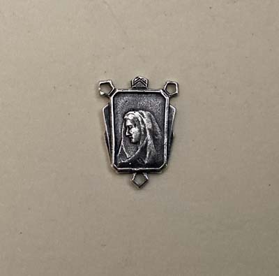 Madonna Rosary Center, Connector 3/4" - SSCE284 - Sterling Silver
