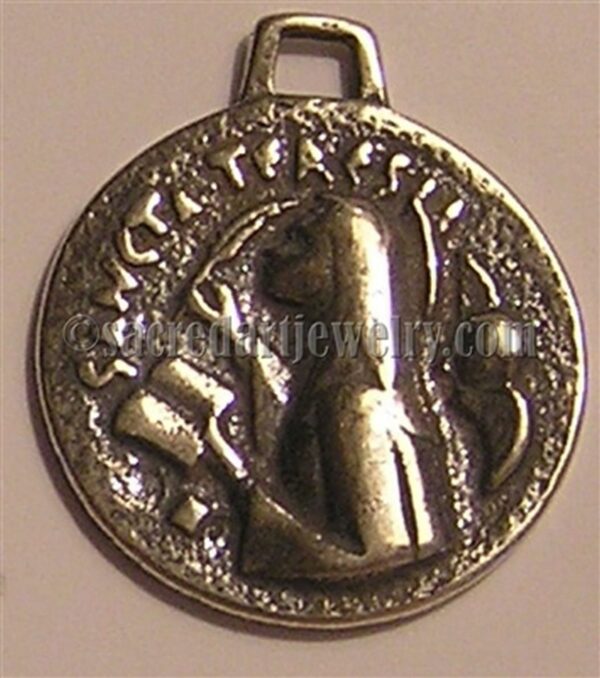 Saint Therese Medal by Ferdinand Py 3/4" - SSME295M - Sterling Silver