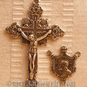 Small Solid Rosary Parts, Crucifix and Centerpiece 302-1103