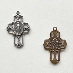 Miraculous Mary Cross 1 1/8" - SSME333 - Bronze