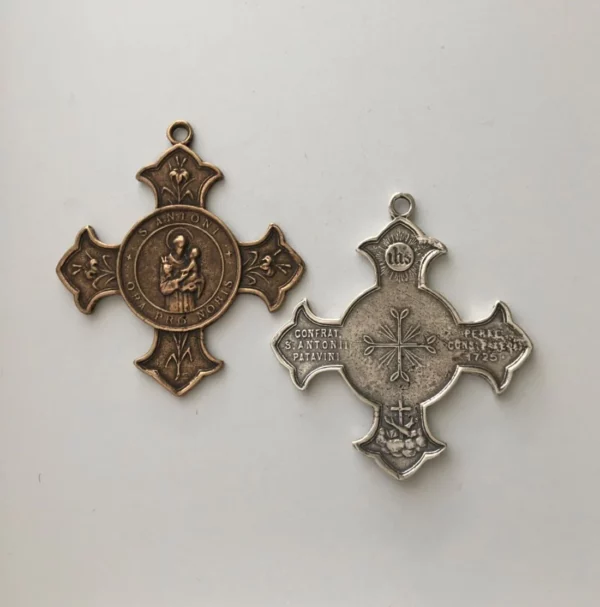 Armenian Cross Necklace Pendant of St Anthony 2 1/4" - SSME376