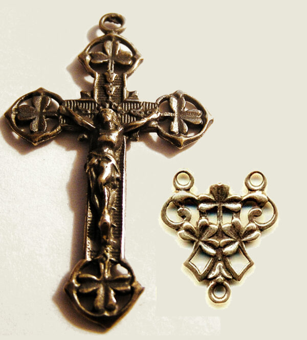 Irish Shamrock Rosary Parts, Crucifix and Centerpiece 386-910