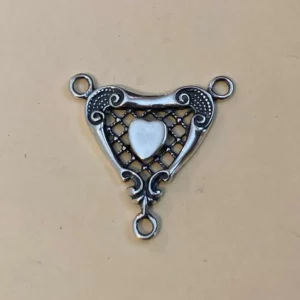 Heart Rosary Center, Connector 1 1/4" - SSCE402 - Sterling Silver