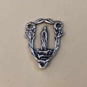 Mary Flowers Rosary Center, Connector 7/8" - SSCE404 - Sterling Silver