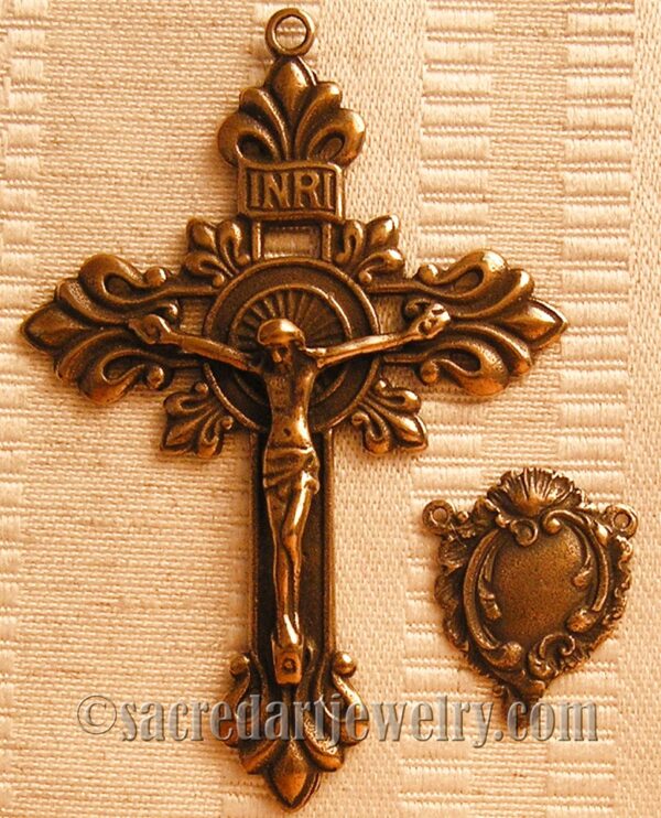 Elegant Rosary Parts, Crucifix and Centerpiece 405-584