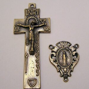 Irish Penal JHS Rosary Parts, Crucifix and Centerpiece 419-609