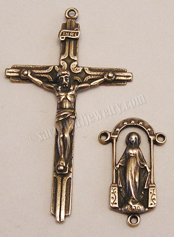 Simple Rosary Parts, Crucifix and Centerpiece 441-1170