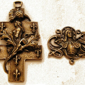 Large Joan of Arc Rosary Parts, Crucifix and Centerpiece 476-437