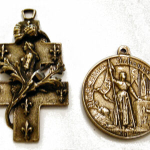 Big Joan of Arc Rosary Parts, Crucifix and Centerpiece 476-440