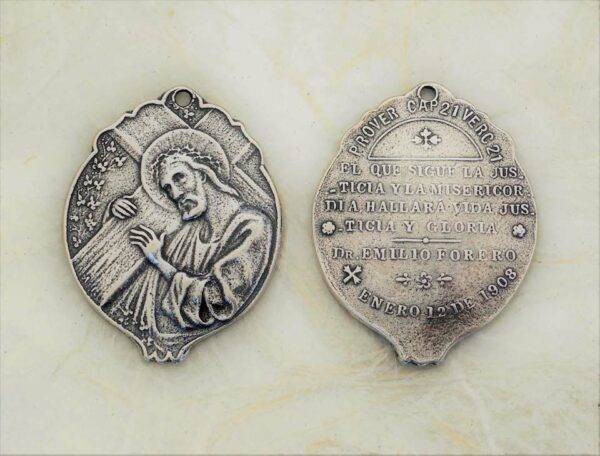 Jesus & Cross Medal 1 3/8" - SSME804