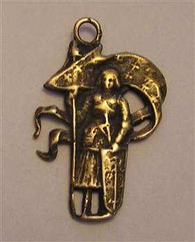 Joan of Arc Medal with Banner 1" - SSME1061 - Bronze